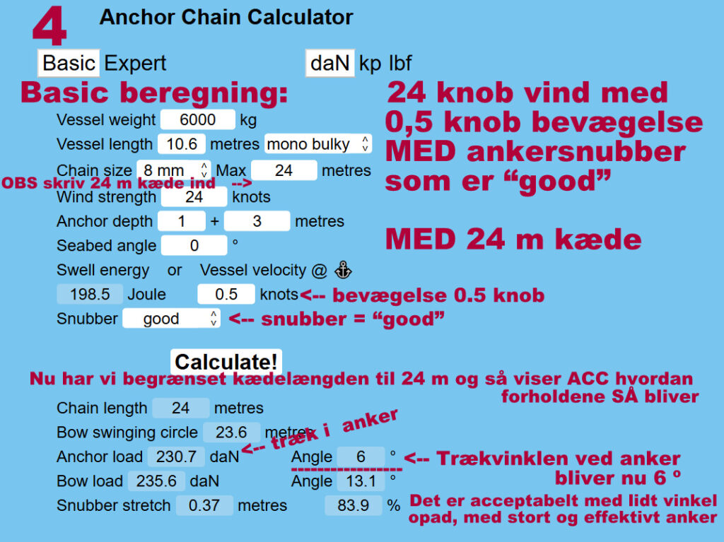 A ACC Basic beregning 24 knob vind med ankersnubber og bevbægelse 