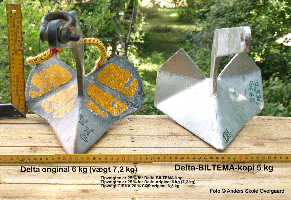 Delta 6 kg (vægt 7,2 kg) sammenlignet med Delta BILTEMA kopi 5 kg