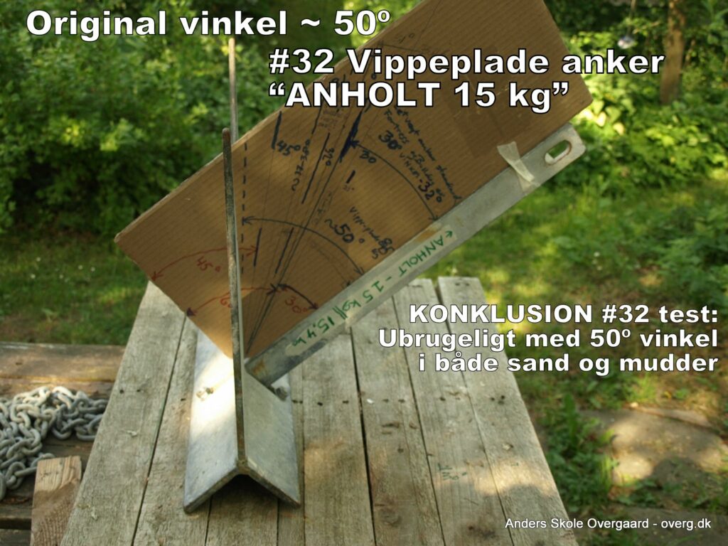 ANHOLT 15 kg Vippepladeanker med vinkel 50º