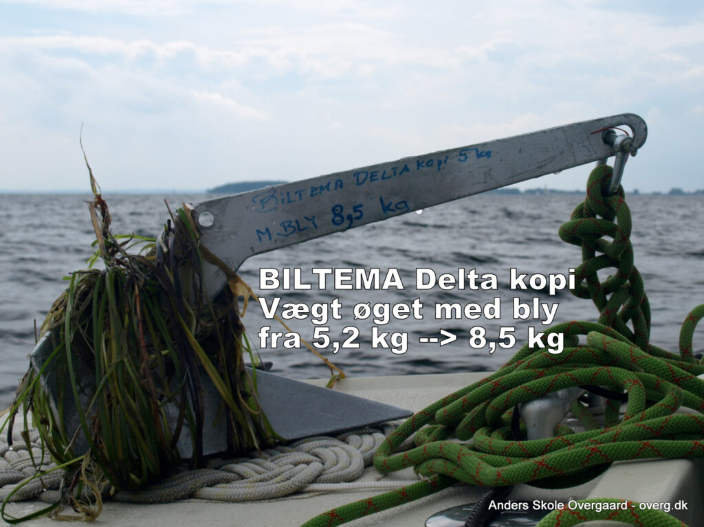 Delta BILTEMA kopi øget vægten med bly fra 5,2kg til 8,5 kg