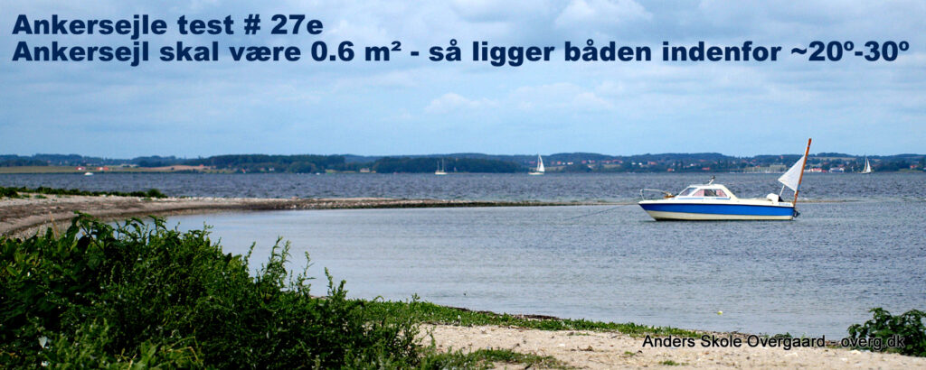 Ankersejling test # 27e - 6.8 m/s - fladt vand Flæskholm - 2023