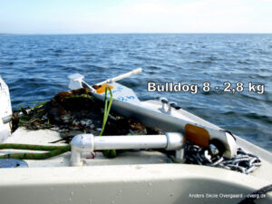 Bulldog 8 - 2,8 kg - test i sandbund m lidt tang