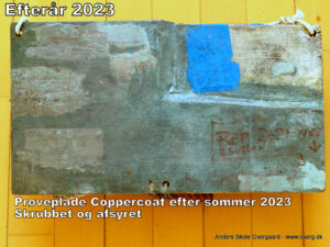 Prøvepladen efter sæson 2023. Bagside. Hent ren og afsyret.