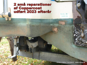 Efterår 2023 Coppercoat. Udført 2 små reparationer.