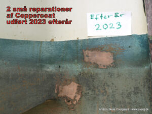 Efterår 2023 Coppercoat. Udført 2 små reparationer.