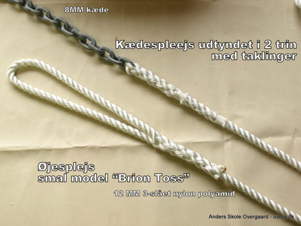Ankertov: 3-slået nylon polyamid splejset til kæde