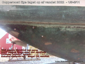 Efter sæson 2022 - Coppercoat lige taget op af vandet - enkelte rur