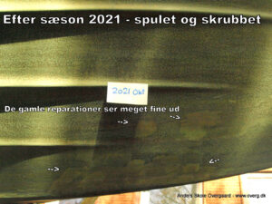 Bund efter 2021 skrubbet og ren Gamle reparationer ser meget fine ud