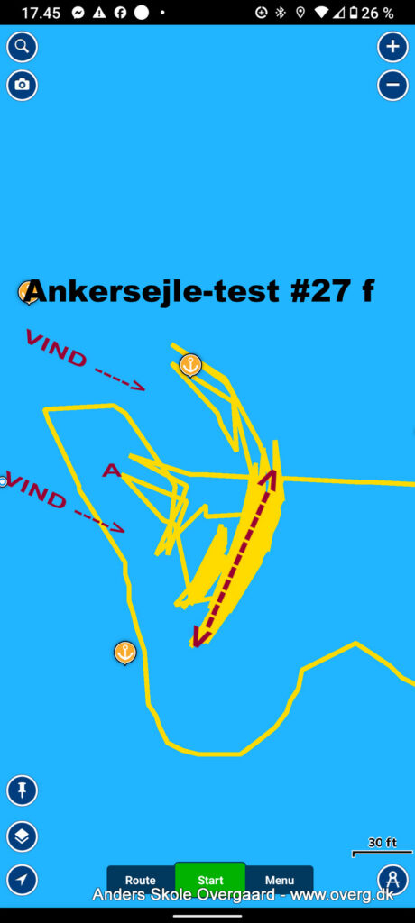 Ankersejletest #27 f - track fra min dag med test af ankersejling.